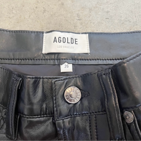 Agolde Recycled Leather Fitted 90's in Detox - Picture 2 of 9